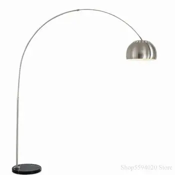 

Nordic Marble Floor Lamp Folding Rotary Arc Silver Study Floor Lamps for Living Room Bedroom Deco Lighting Wooden Floor Lamp
