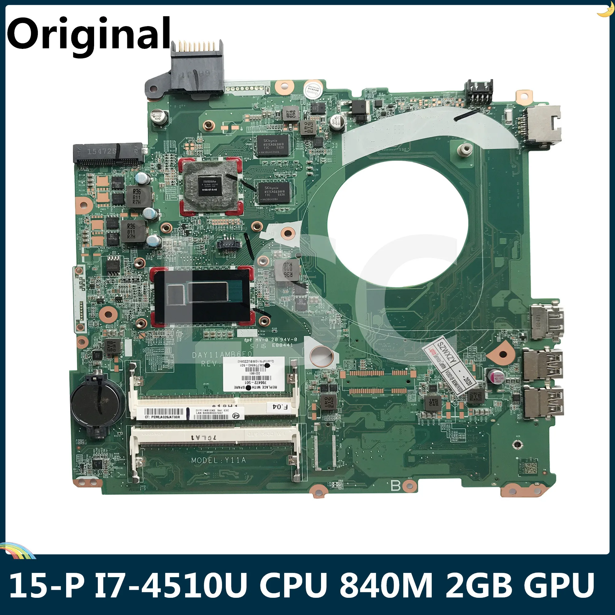 LSC для HP Pavilion 15-P материнская плата ноутбука 766472-501 766472-001 DAY11AMB6E0 I7-4510U CPU 840M 2GB |
