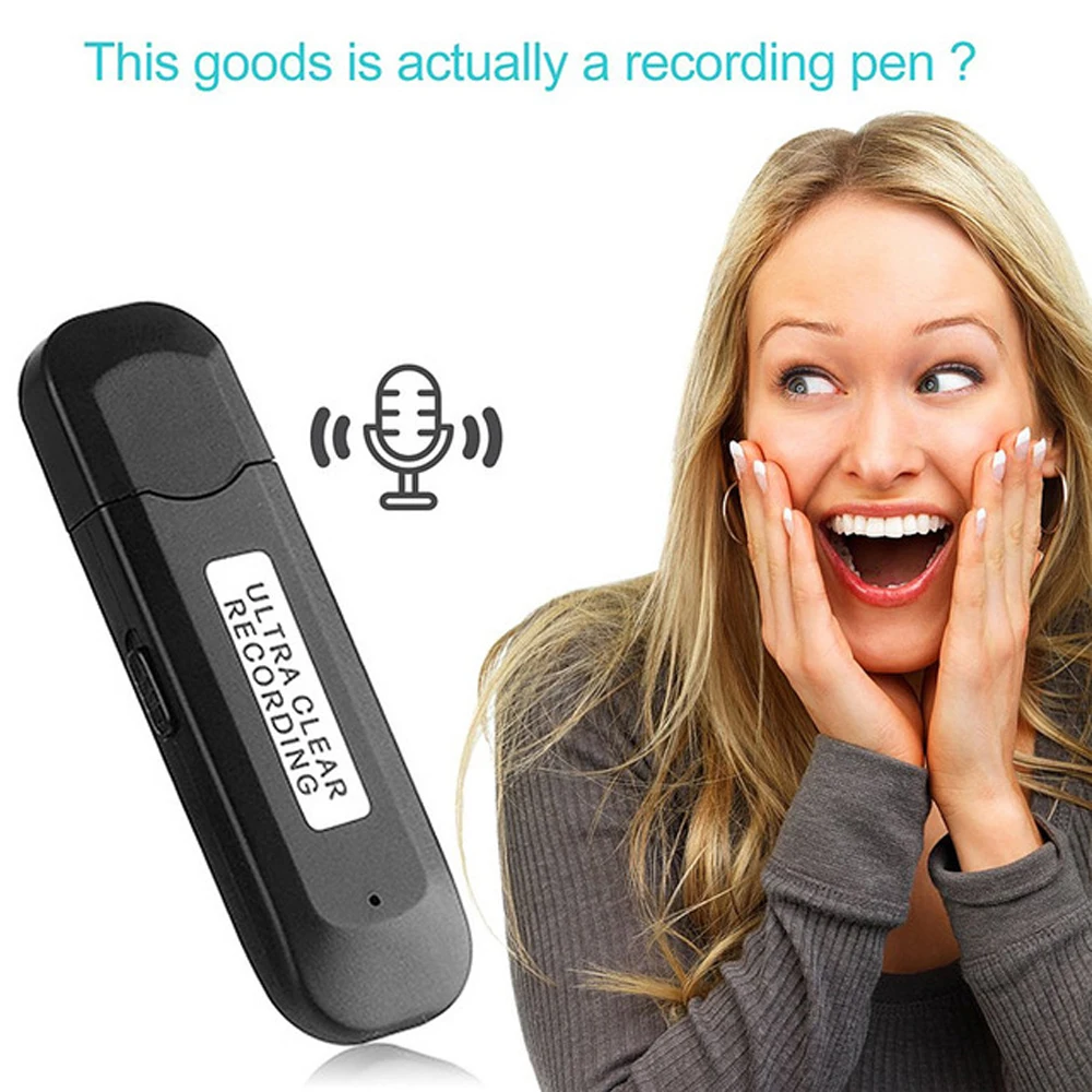 16G Профессиональный USB Цифровой диктофон HD шумоподавление Мини U диск MP3 функция