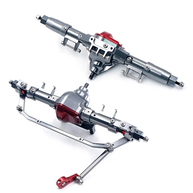 1Set RC Car Complete Metal CNC Front and Rear Bridge Axle for 1:10 RC Simulation Crawler SCX10 Axail RC4WD D90 Spare Parts New