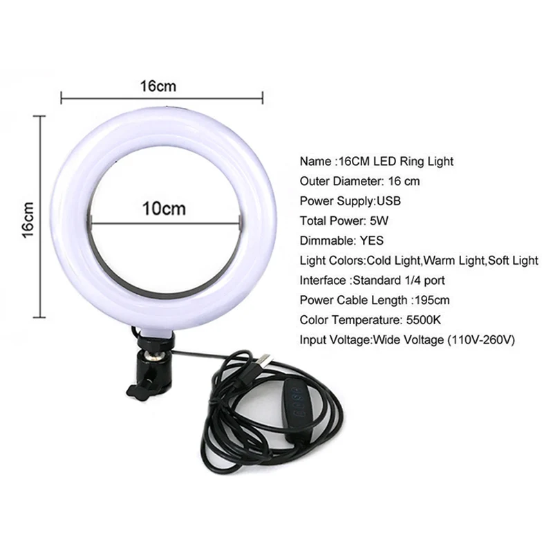 Светодиодный кольцевой светильник для селфи 5500K для студийной фотосъемки, заполняющая кольцевая лампа со штативом для iPhone, смартфона, макияж, видеосъемка