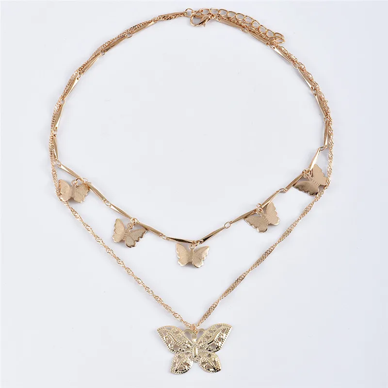 Цепь с плетением «бабочка» ниспадающее ожерелье на шею для женщин свитер золотое ожерелье ювелирные изделия подарок колье