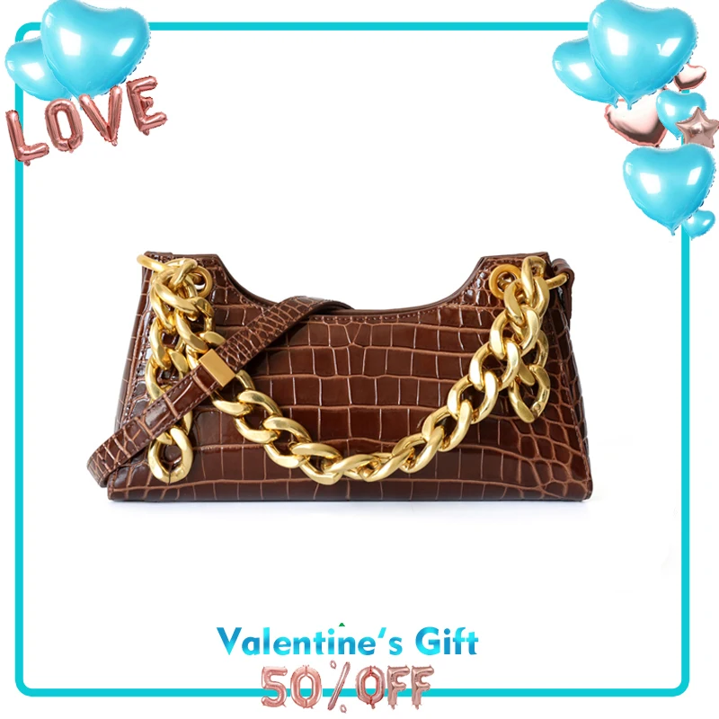 

IDEAS FOR 2020 GENUINE LEATHER TOP HANDLE SEMI SADDLE WOMAN SHOULDER BAG HALF MOON TOTE CHAIN BAG BOSLA SAC A MAIN