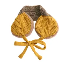 Модные милые наушники для мальчиков и девочек; шерстяной вязаный шарф двойного назначения для детей; LX9E