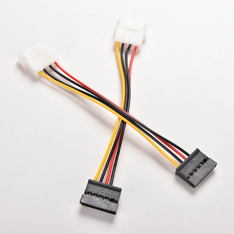 

2pcs/lot 4 Pin IDE Molex to 15 Pin Serial ATA SATA HDD Hard Drive Power Adapter Cables