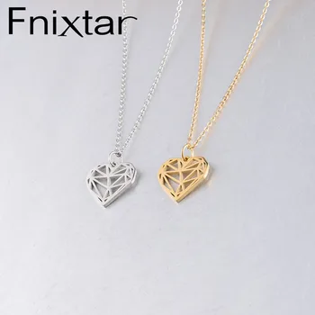 

Fnixtar Stainless Steel Sweet Love Heart Necklace Hollow Heart Pendants Necklaces For Engagement Gift 5Piece/lot