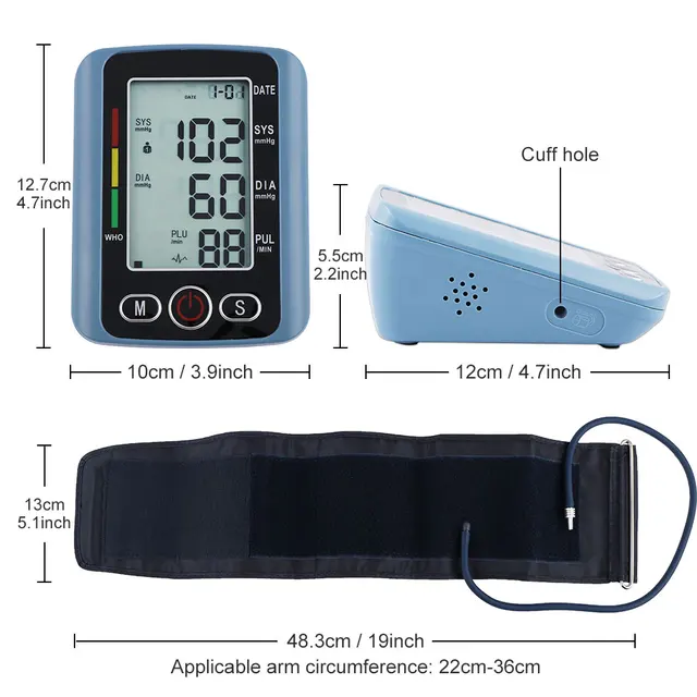 Tensiomètre de bras portable médical professionnel, tonomcirculation  automatique, tensiomètre numérique, moniteur de fréquence cardiaque, revieà  domicile - AliExpress
