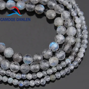 

Natural Precious Faceted Labradorite Stone Sparkling Cut Small Round Beads For Jewelry Making 2/3/4/5mm DIY Bracelet Necklace