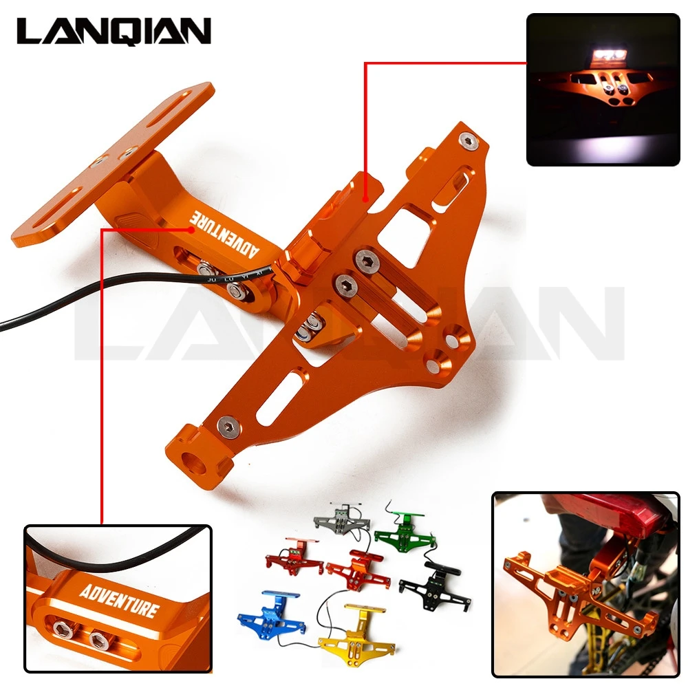 

For KTM ADV CNC Motorcycle License Plate Bracket Holder 1050 1090 1190 1290 Adventure 790 Adventure Accessories ADV LOGO Parts