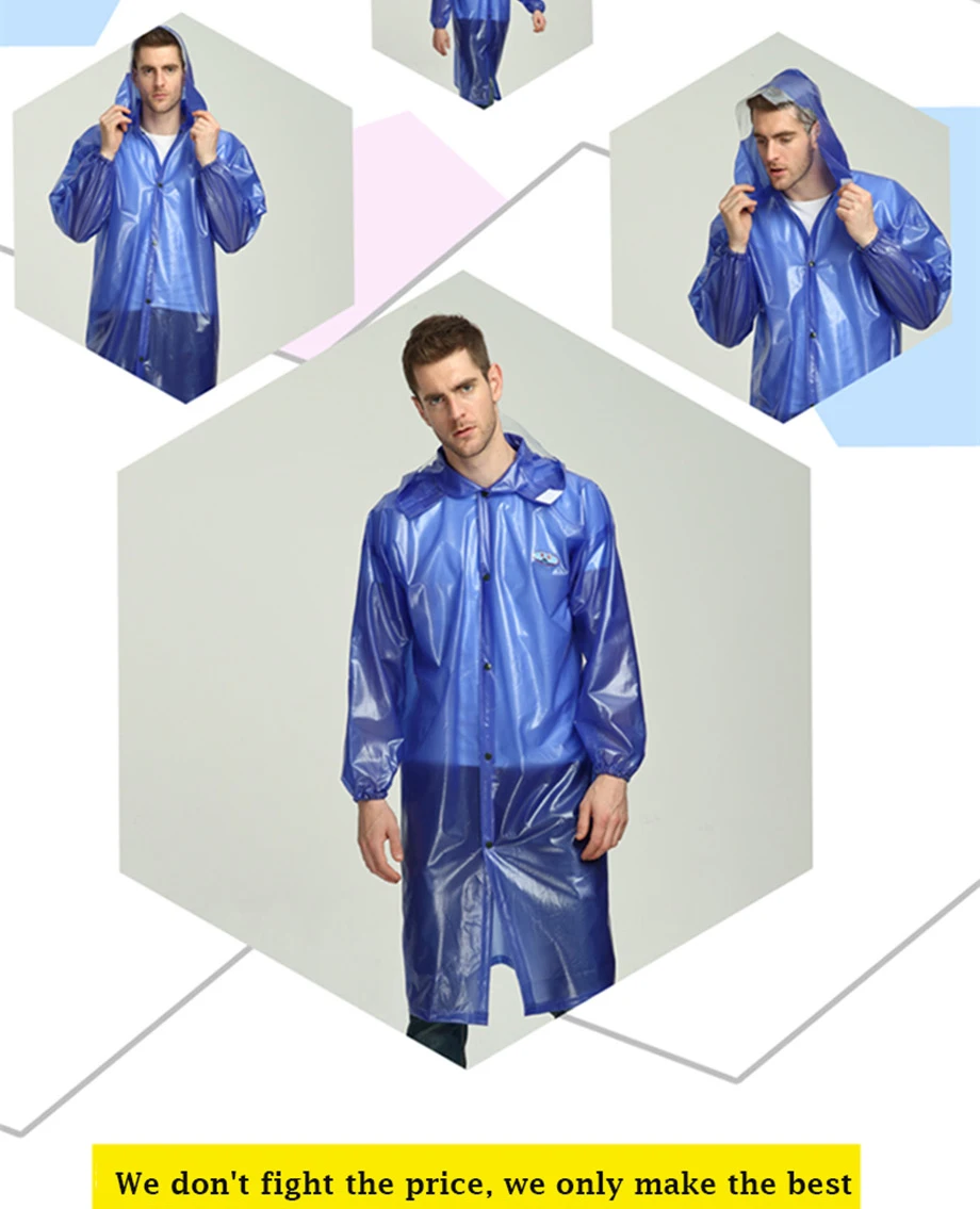 PVC Waterproof Raincoat Suit Outdoor Fishing Fashion Labor Raincoat Unisex Riding Motorcycle Rainwear Suit Adult Rain Coat Jack