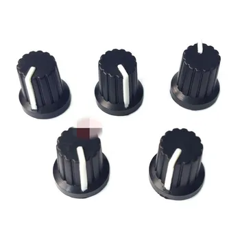 

100Pcs Knurled Knob 6mm Shaft Hole Dia Plastic Volume Control Potentiometer Knob Cap A9