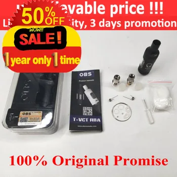 

Original T-VCT RBA Tank 6.0ml with 0.3 0.5 ohm Dual Coil RBA Kit OBS Atomizer for 510 Thread Battery and 18650 Box Mod