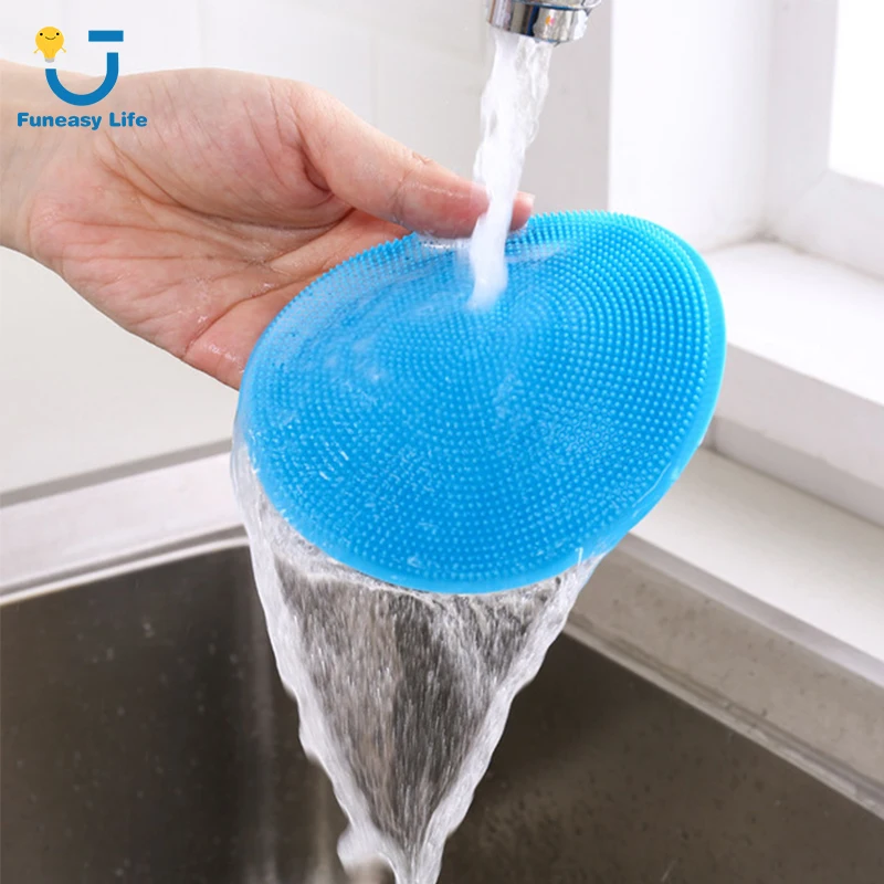

Dishwashing Sponge Silicone Cleaning Brush Multi-functional Fruit Vegetable Cutlery Kitchen tools Kitchenware Brushes
