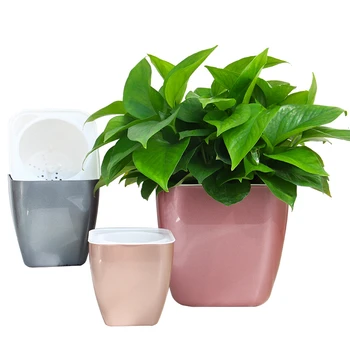 

Flowerpot European Style Simplicity Square Automatic Water Uptake Flowerpot Basin Interior Decoration Ornament