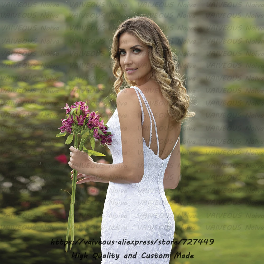 Vestido De Noiva сексуальный без спинки Boho свадебный наряд Robe de Mariee великолепный жемчуг кружева русалка свадебное платье свадебные платья