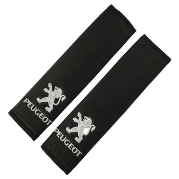

2 pieces Safety Seat Belt Cover for Peugeot car leather shoulder pad protection