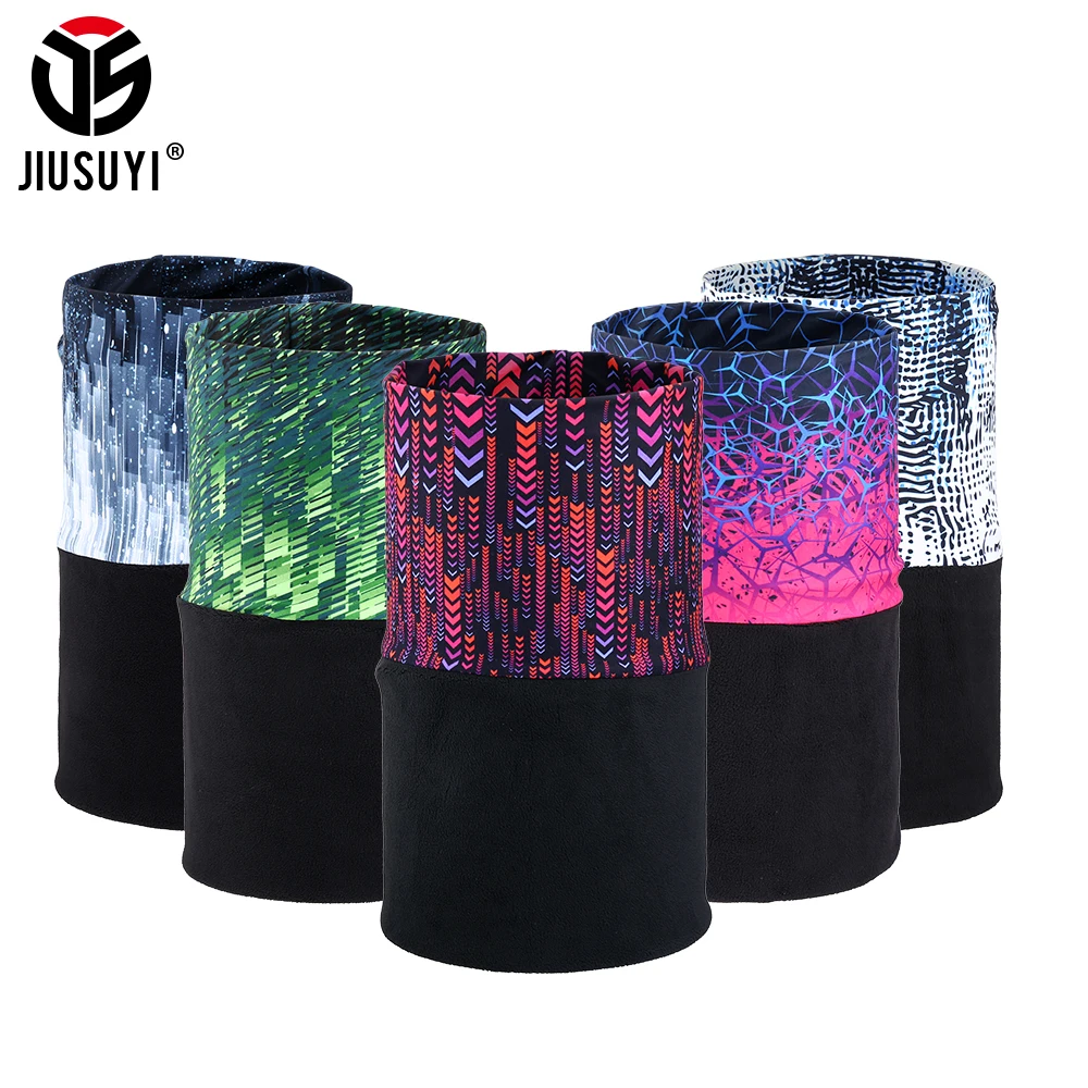 

Fashion Winter Fleece Print Half Face Balaclava Neck Gaiter Tube Ring Scarf Breathable Bandana Soft Windproof Scarves Women Men