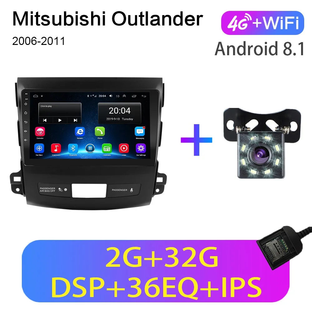 4G-WIFI 2G-32G-8LED 2G+ 32G 9 дюймов 2din Android 8,1 GO Автомобиль Радио DVD плеер для Mitsubishi Outlander XL/Peugeot4007 2006-2011 автомобиль радио gps WI-FI - Цвет: 4G-WIFI 2G-32G-8LED