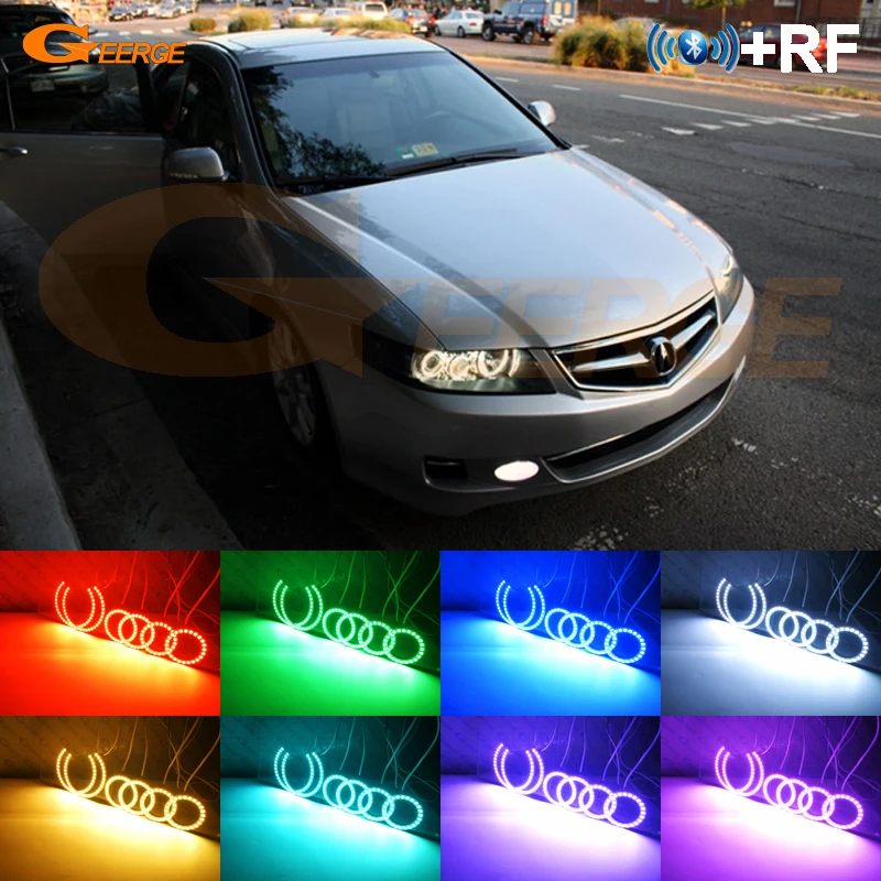 

For Acura TSX 2004 2005 2006 2007 2008 Excellent RGB Angel Eyes Multi-Color Ultrabright RGB LED Angel Eyes kit Halo Rings