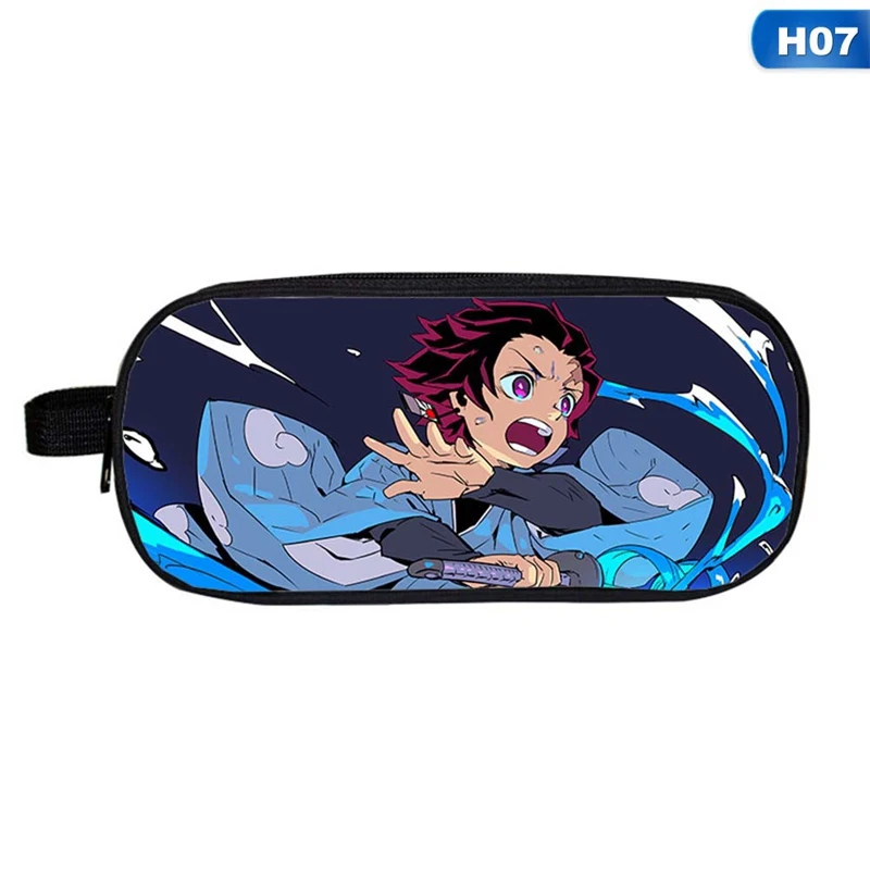 07 Аниме Demon Slayer: Kimetsu no Yaiba чехол-карандаш косметичка мультипликационная Студенческая многофункциональная откидная канцелярская сумка в подарок - Цвет: 07