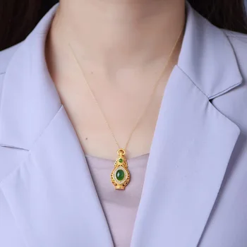 

Jadery Classic Natural Jasper Jade Pendants Necklaces For Women Gemstone Silver 925 Necklace 18k Gold Jewelry Valentine Day Gift
