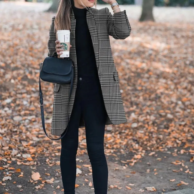 lower price  Jackets Women Plus Size Plaid Print Spring Autumn Cardigan Office Lady Clothes Outwear 2019 Vintage