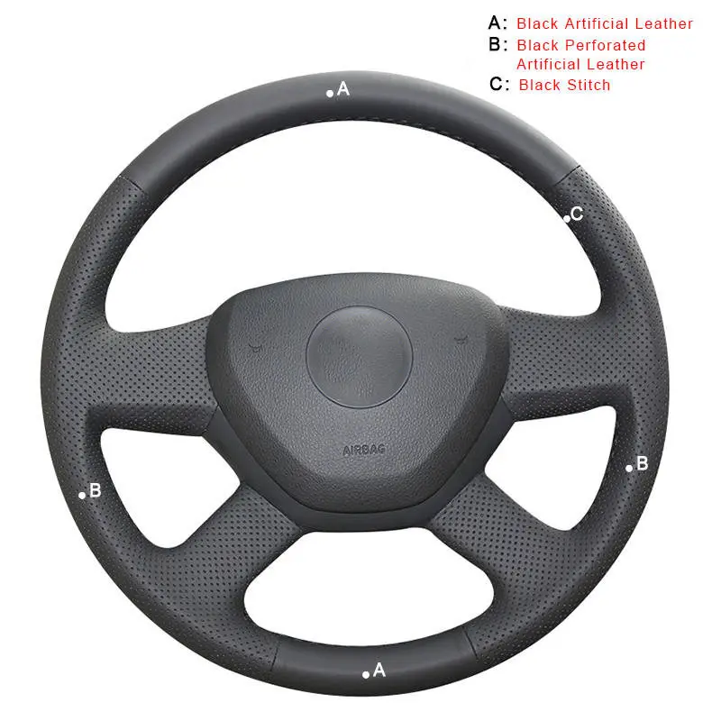 Авто оплетка на руле Крышка для Skoda Octavia Skoda Fabia 2013 DIY интерьер автомобильные аксессуары оплетка стиль - Название цвета: Artificial Leather