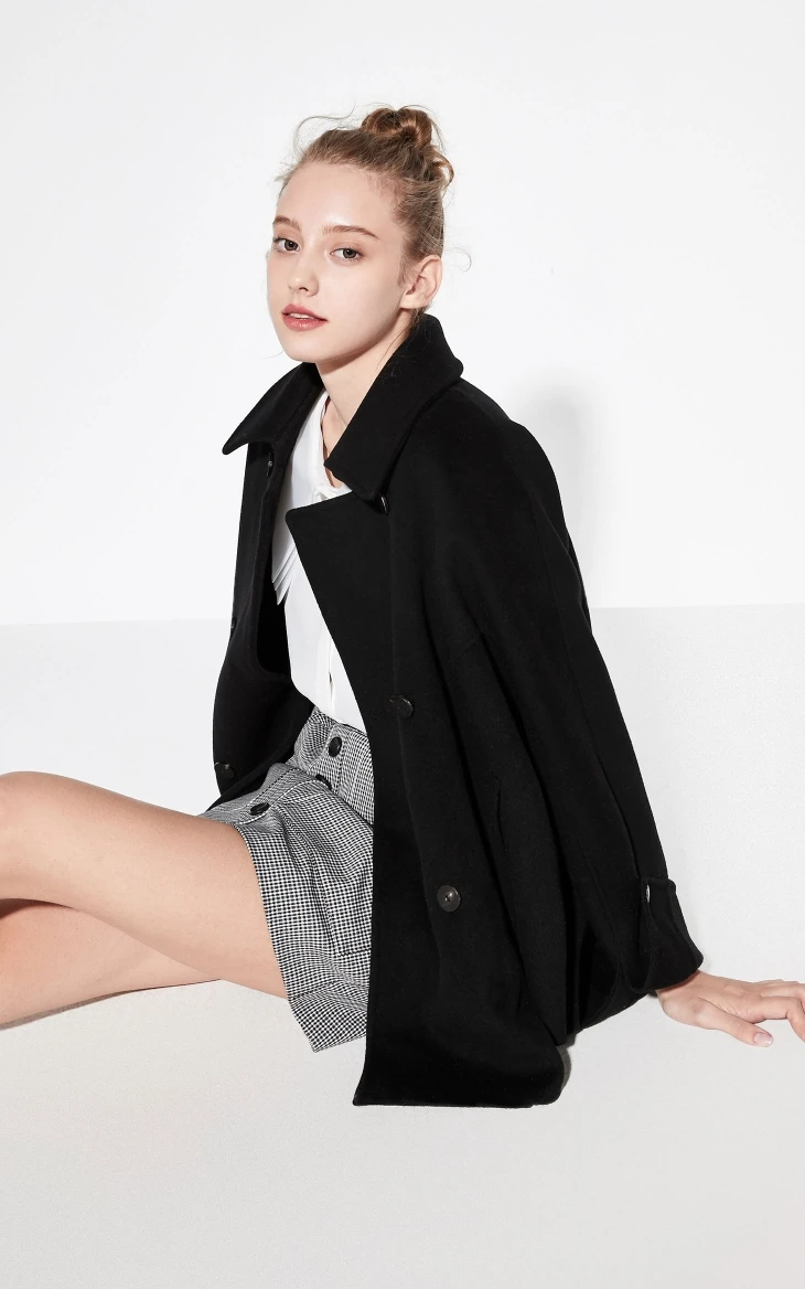 Vero Moda Новое короткое приталенное 70% шерстяное пальто | 319327534