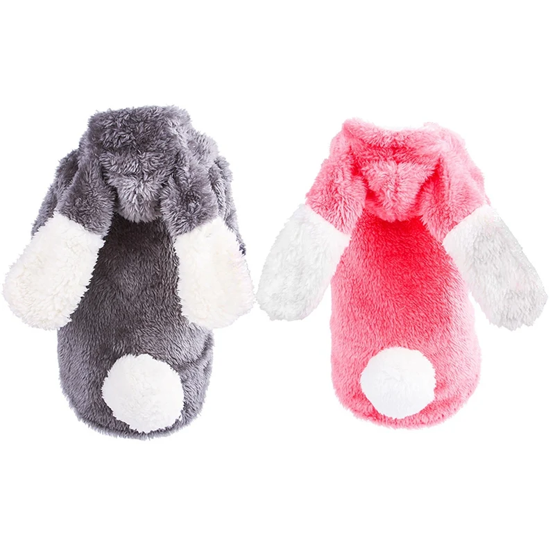 

New Arrivel Pet Dogs Cat Clothing Coral Velvet Hooded Coat Cute Rabbit Cosplay Costume Warm Winter Coat