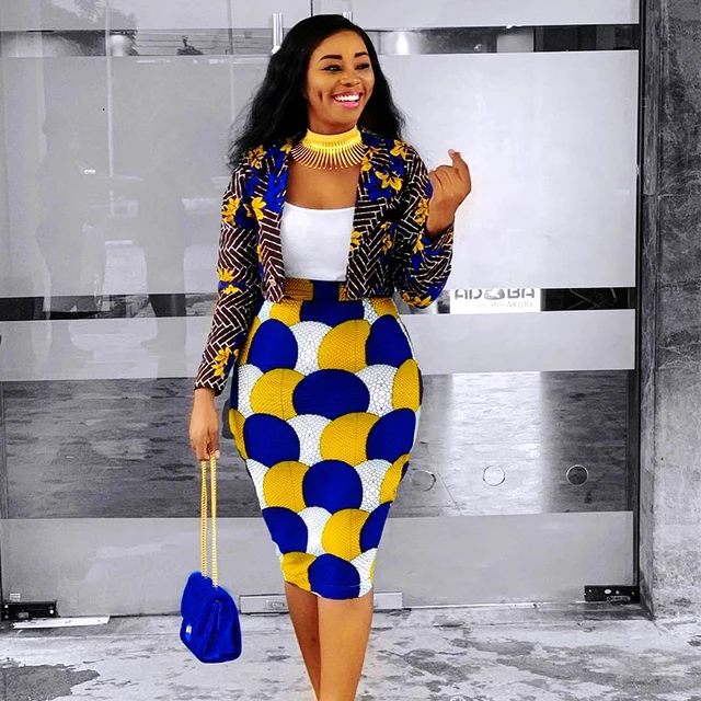 Women Fashion Print 2 Piece Skirt Set 