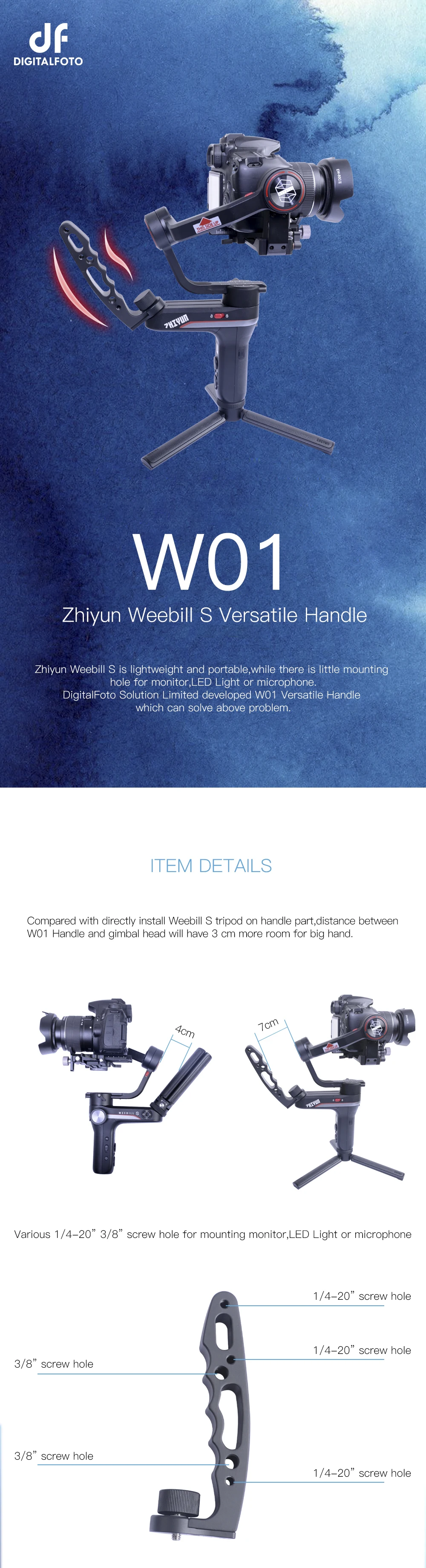 ZHIYUN WEEBILL S/WEEBILL LAB Gimbal универсальная ручка+ ремень с мини волшебной рукояткой, аксессуары с плечевым ремнем