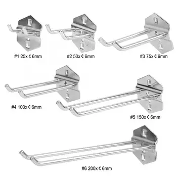 

5Pcs 25/50/75/100/150/200mm Hammer Plier Hardware Tool Rack Steel Pegboard Hook Wall Mounted Workshop Garage Tool Storage Stand