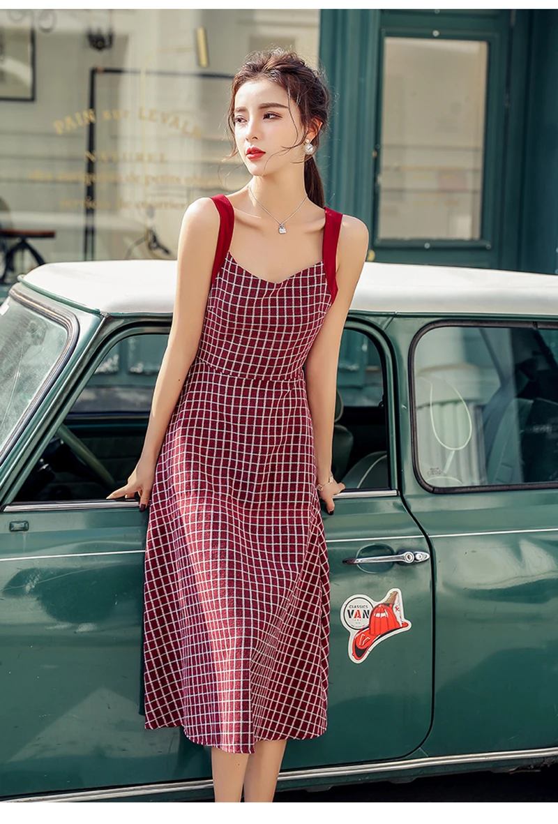 FANOSTUDIOS 2023 Plaid Strap Dress 在庫特価品 - audef.uy