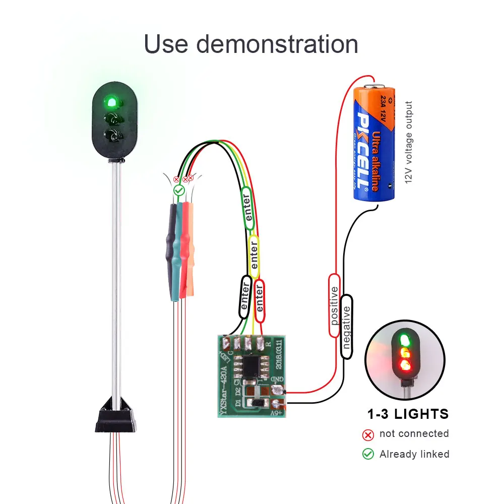 PACK DE 2 Feux De Circulation Trains Mod Les L' Chelle HO OO Avec DEL - 6