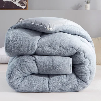 

Winter Quilt Solid Color Single Double Queen King Size Quilt Thickened Plush Warm Winter Quilt Core 2020NEW