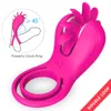 10 Speeds Rotation Oral Tongue Licking Vibrator G-spot Vagina Clitoris Stimulate Sex Toys for Couples Flirt Penis Vibrating Ring 1