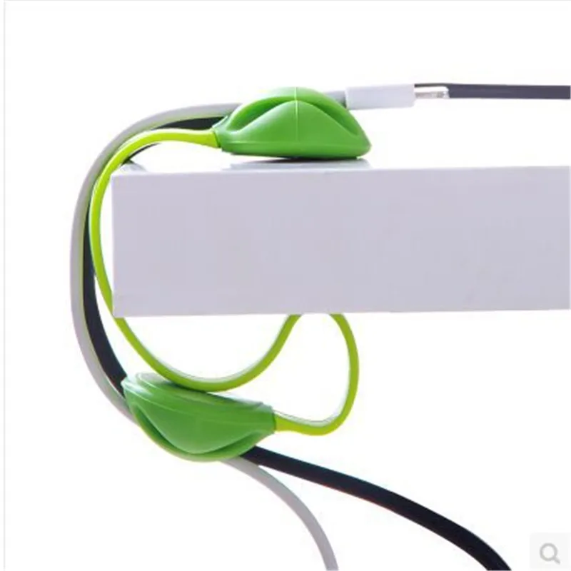 Многоцелевой Настольный телефон устройство для намотки кабеля наушников клип управление Организатор зарядное устройство кабель силиконовый держатель 3 слота полосы - Цвет: green  cable winder
