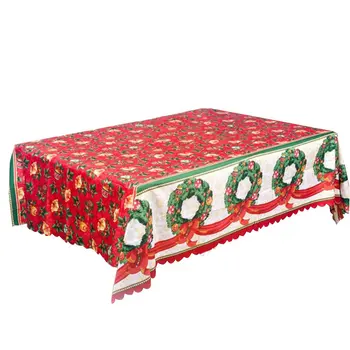 

Christmas Decorations Christmas Polyester Printing Tablecloth Decoration Anti-fouling Durable Tablecloth