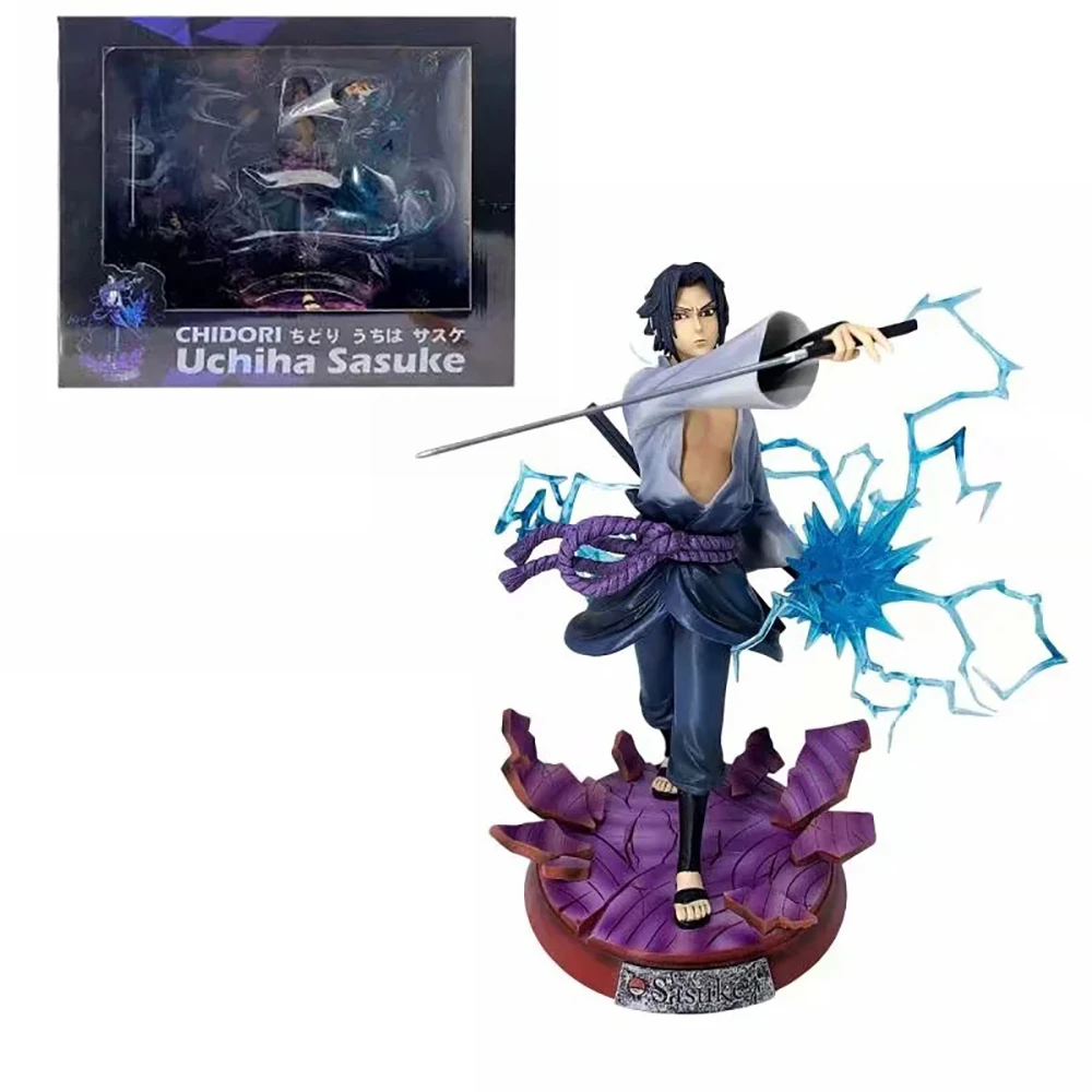 Наруто аниме модель Chidori Ver у героя мультфильма Саскэ Утиха GK фигурку 28 5 см