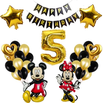 

28psc /lot Mickey Minnie Balloons Numbers Latex Combination Balloon Birthday Party Balloon Baby Birthday Decoration Supplies