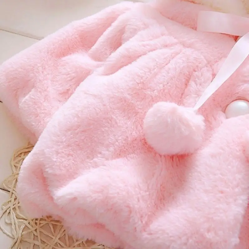 Новая Теплая Верхняя одежда для новорожденных девочек вельветовое пальто кораллового цвета с капюшоном Топ для детей от 0 до 24 месяцев, зимняя одежда