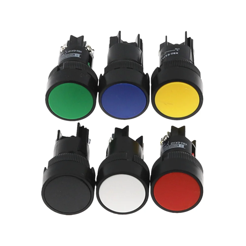 1Pcs 22mm momentary Push button switch red green blue yellow black white  NO/NC XB2-EA142 XB2-EA131