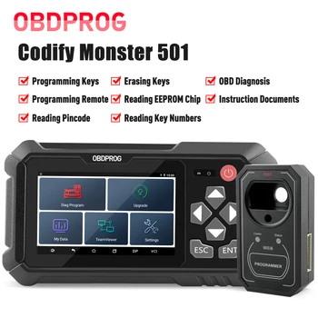 

OBDPROG 501 Key Programmer OBD Diagnose Reprogramming Keys IMMO Car Key Professional Programming Tool Erasing Keys PK X300 PRO4