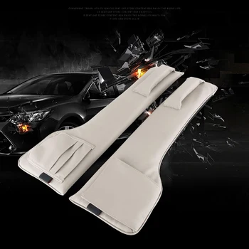 

PU Leather Car Seat Gaps Filler Pockets Car Seat Pad Soft Padding Phone Cards Holder Universal Storage Bag Organizer Car-Styling