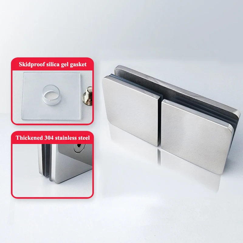 

304 stainless steel180 degree fixed clip word connector shower room hardware accessories