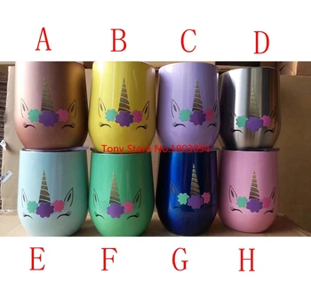

10pcs/lot 2018 new 9oz 304stainless steel unicorn egg cup unicorn cups unicorn mugs keep hot keep cold with lids