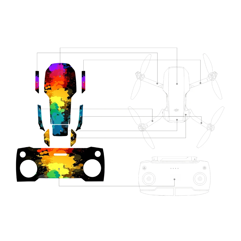 6 шт./партия защитная пленка ПВХ наклейки для Mavic Mini водонепроницаемые царапинам Наклейки полное покрытие кожи Аксессуары для дрона