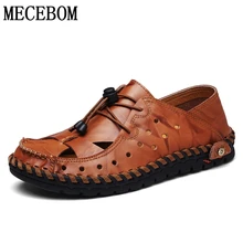 Летняя обувь; мужские сандалии; удобная повседневная обувь из спилка для мужчин; новые сандалии на шнуровке; коллекция года; Zapatillas hombre; 9008M