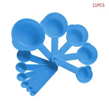 

11pcs Plastic Measuring Spoons Cups Tablespoon Set with Scale for Baking Coffee Tea Kitchen Measuring Tools
