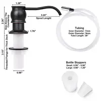 Samodra Liquid Soap Dispensers กับหลอดทองเหลืองหัวปั๊มสำหรับห้องครัวอุปกรณ์เสริมโลหะวาล์วตรวจสอบสีดำ Dispenser สบู่ 6